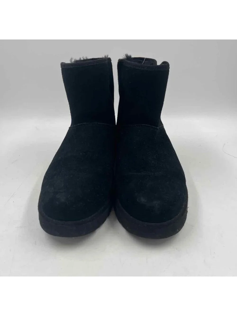 Ugg Low Suede Size 6 Black Solid Boots Women's Sherpa
